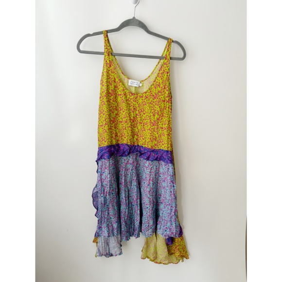 Tanya Taylor Cordelia Pleated Asymmetrical Floral Dress S - Picture 2 of 5